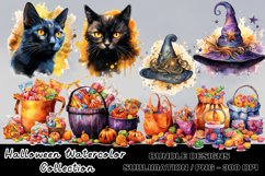 Black cat clipart, Halloween Candy Sublimation Product Image 1
