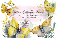 Yellow Butterfly Watercolor Sublimation Product Image 1