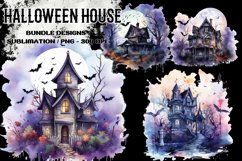 Haunted Halloween House Fantasy Clipart, Sublimation Product Image 1