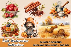 Watercolor Fall Decor Clipart, Autumn, Thanksgiving clipart Product Image 1