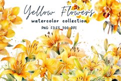 Yellow Watercolor Flower Sublimation Product Image 1