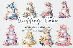 Wedding Cake Watercolor Clipart Product Image 1