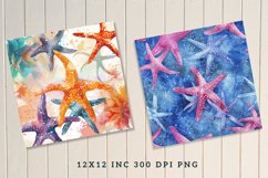 Watercolor Starfish Seamless Digital Paper Bundle Product Image 7