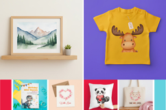 2000 Watercolor PNGs &amp; Digital Papers Bundle Pack Product Image 11