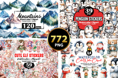 2000 Watercolor PNGs &amp; Digital Papers Bundle Pack Product Image 2