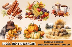 Watercolor Fall Decor Clipart, Autumn, Thanksgiving clipart Product Image 1