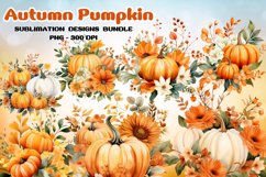 Pumpkin Clipart, Sublimation PNG, Clipart Bundle Product Image 1