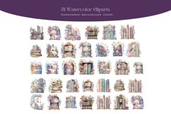 Watercolor Fantasy Bookshelf clipart Product Image 2
