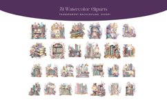 Watercolor Fantasy Bookshelf clipart Product Image 3