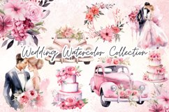 Wedding Pink Theme Watercolor Sublimation Clipart Product Image 1