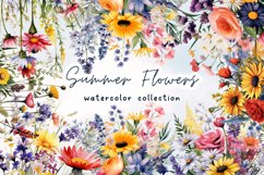 Summer Flower Watercolor Sublimation Clipart Product Image 1