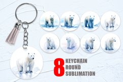 Watercolor Polar Bear Keychain | Keyring Product Image 1