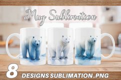 Watercolor Polar Bear | Mug sublimation design Product Image 1