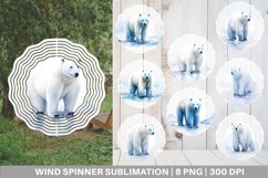 Watercolor Polar Bear Wind Spinner | Sublimation Spinner Des Product Image 1