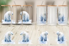 Watercolor Polar Bear Glass Can Wraps Product Image 3
