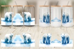 Watercolor Polar Bear Glass Can Wraps Product Image 5
