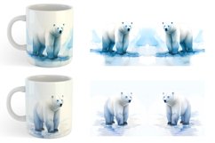 Watercolor Polar Bear | Mug sublimation design Product Image 4