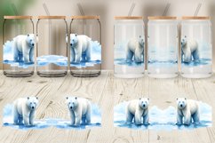 Watercolor Polar Bear Glass Can Wraps Product Image 6
