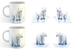 Watercolor Polar Bear | Mug sublimation design Product Image 5