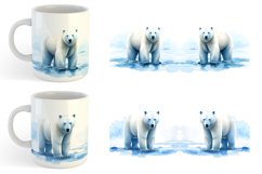 Watercolor Polar Bear | Mug sublimation design Product Image 6