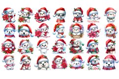Merry christmas polar bear Sublimation animal clipart bundl Product Image 2