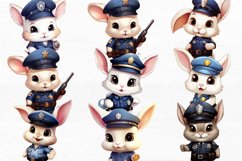 Police Bunny Cute Watercolor Sublimation Clipart Product Image 7