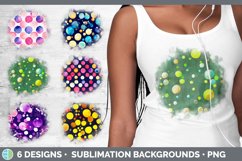 Bundle of six Watercolor Polka Dots grunge sublimation backgrounds.