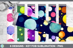 Bundle of six Watercolor Polka Dots key fob sublimation designs.