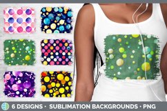 Bundle of six Watercolor Polka Dots distressed sublimation background panels.