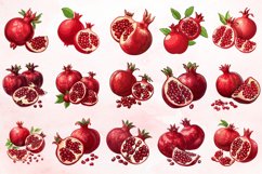 Watercolor Pomegranate Clipart Bundle Product Image 3