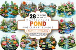 Watercolor Pond Clipart Bundle Product Image 1