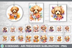Bundle of six Wild Flowers Poodles Air Freshener designs.