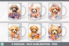 Bundle of six Wild Flowers Poodles Mug Wrap designs.