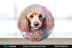 Watercolor Poodle Dog Wind Spinner Sublimation PNG Design Product Image 1