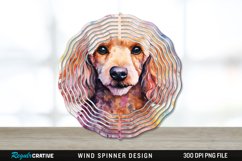 Watercolor Poodle Dog Wind Spinner Sublimation PNG Design Product Image 1