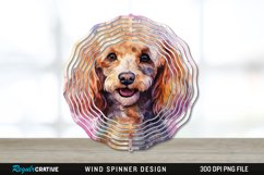Watercolor Poodle Dog Wind Spinner Sublimation PNG Design Product Image 1