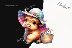 Summer Highland Cow PNG | Summer PNG Product Image 2