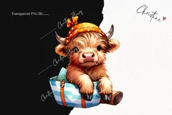 Beach Highland Cow PNG | Summer PNG Product Image 2