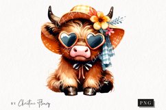 Cute Highland Cow PNG | Summer PNG Product Image 1