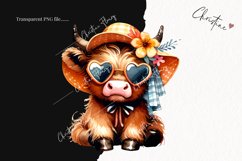 Cute Highland Cow PNG | Summer PNG Product Image 2
