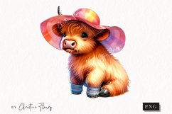 Summer Highland Cow PNG | Summer PNG Product Image 1