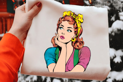 Watercolor Pop-Art Girl Clipart Product Image 2