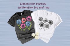 Watercolor poppies sublimation