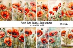 Watercolor Poppy Flower Backgrounds