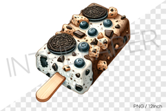 Cookies &amp; cream blueberry ice pop bar PNG dessert clipart Product Image 1