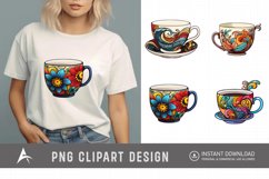 Watercolor Porcelain Cups Clipart Product Image 1