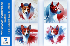 Watercolor Portraits of Basenji Product Image 1