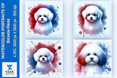 Watercolor Portraits of Bichon Frise Product Image 1