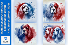 Watercolor Portraits of English Cocker Spaniel Product Image 1