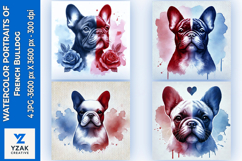 Watercolor Portraits of French Bulldog Product Image 1